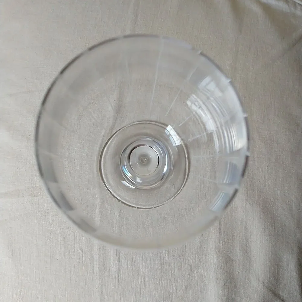 Mikasa Wine Glasses Goblets Cheers White Wine Crystal Striped Etched 2x Lot